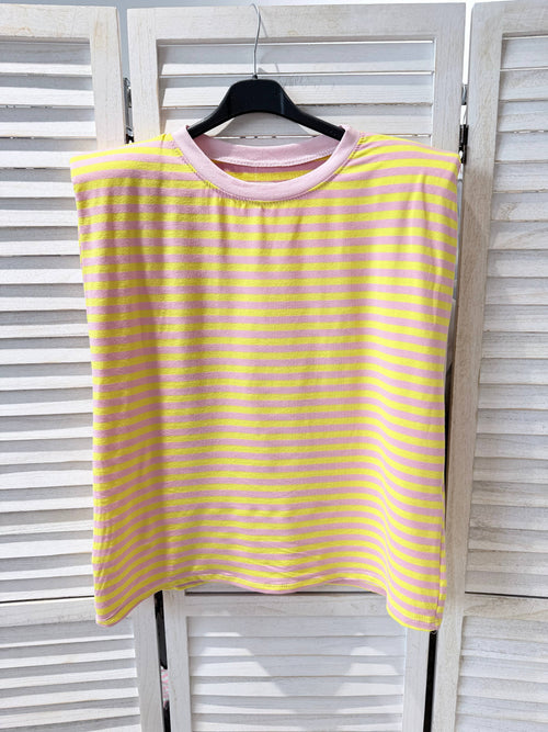 Gestreept T-shirt Geel
