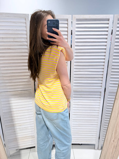 Gestreept T-shirt Geel