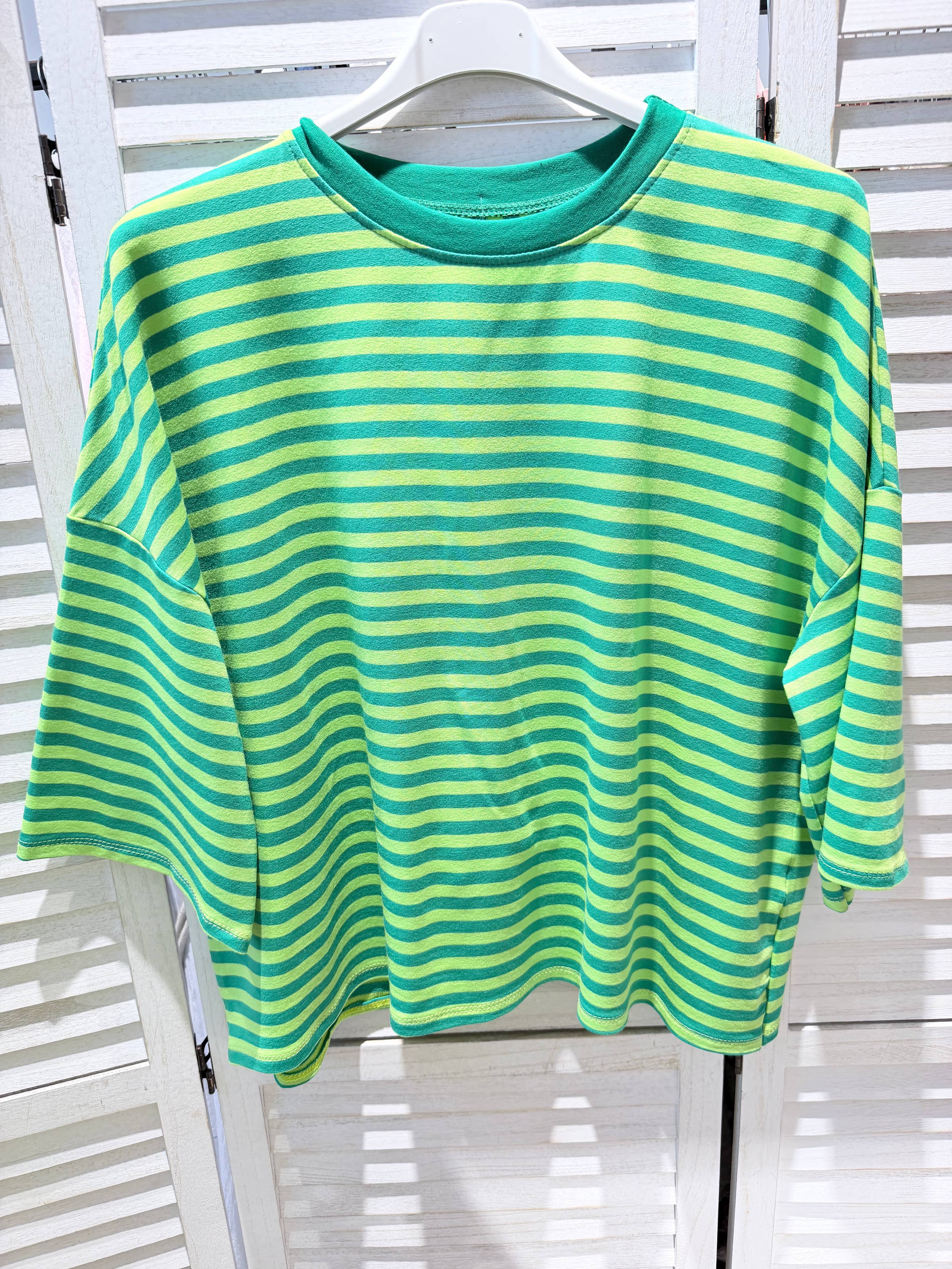 Gestreept T-shirt met open rug