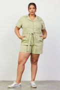 Plus Size Playsuit met Strikceintuur